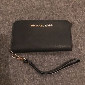 Well Used Michael Kors Black Wristlet